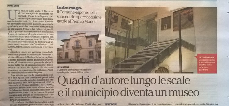 Quadri d’autore lungo le scale e il municipio diventa un Museo